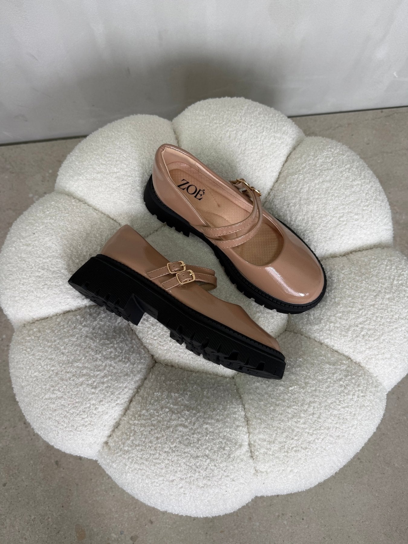 Mocasines Nude Charol Plataforma 15024 Doble Correa Mary Jane Ejecutivo Zoé Brand Costa Rica