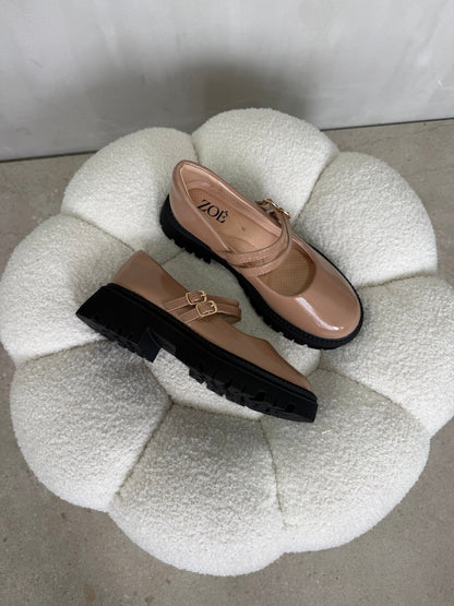 Mocasines Nude Charol Plataforma 15024 Doble Correa Mary Jane Ejecutivo Zoé Brand Costa Rica