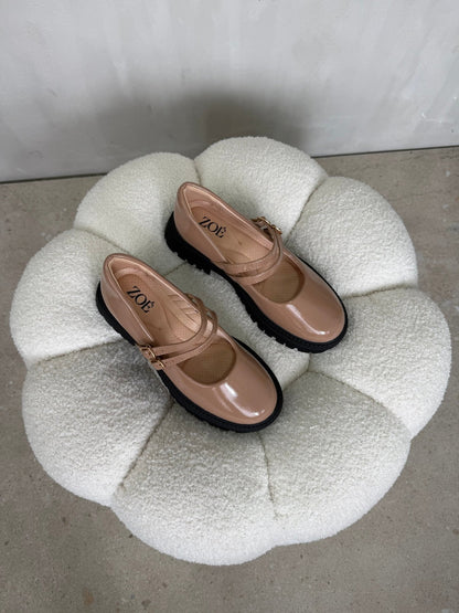 Mocasines Nude Charol Plataforma 15024 Doble Correa Mary Jane Ejecutivo Zoé Brand Costa Rica