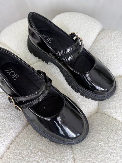 Mocasines Negro Charol Plataforma 15025 Doble Correa Mary Jane Ejecutivo Zoé Brand Costa Rica