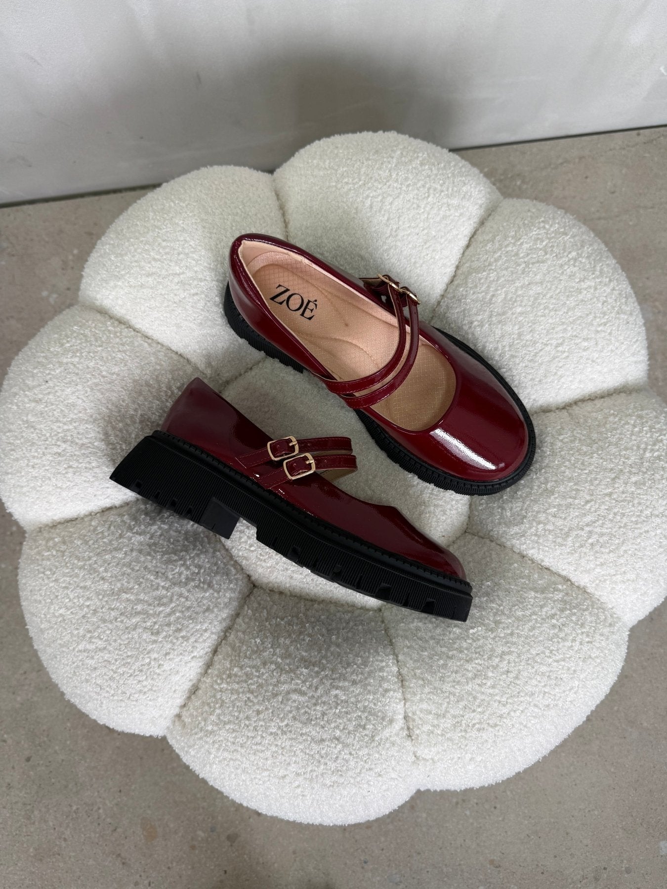 Mocasines Burdeos Charol Plataforma 15026 Doble Correa Mary Jane Ejecutivo Zoé Brand Costa Rica