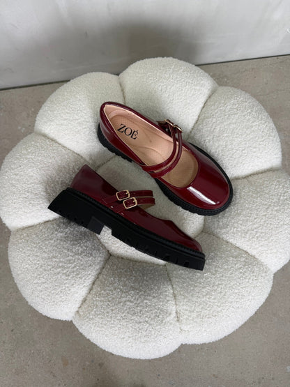 Mocasines Burdeos Charol Plataforma 15026 Doble Correa Mary Jane Ejecutivo Zoé Brand Costa Rica