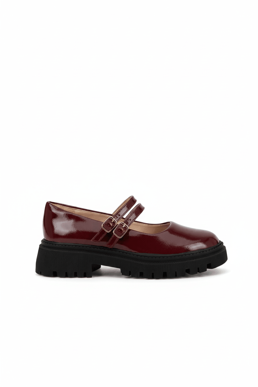 Mocasines Burdeos Charol Plataforma 15026 Doble Correa Mary Jane Ejecutivo Zoé Brand Costa Rica
