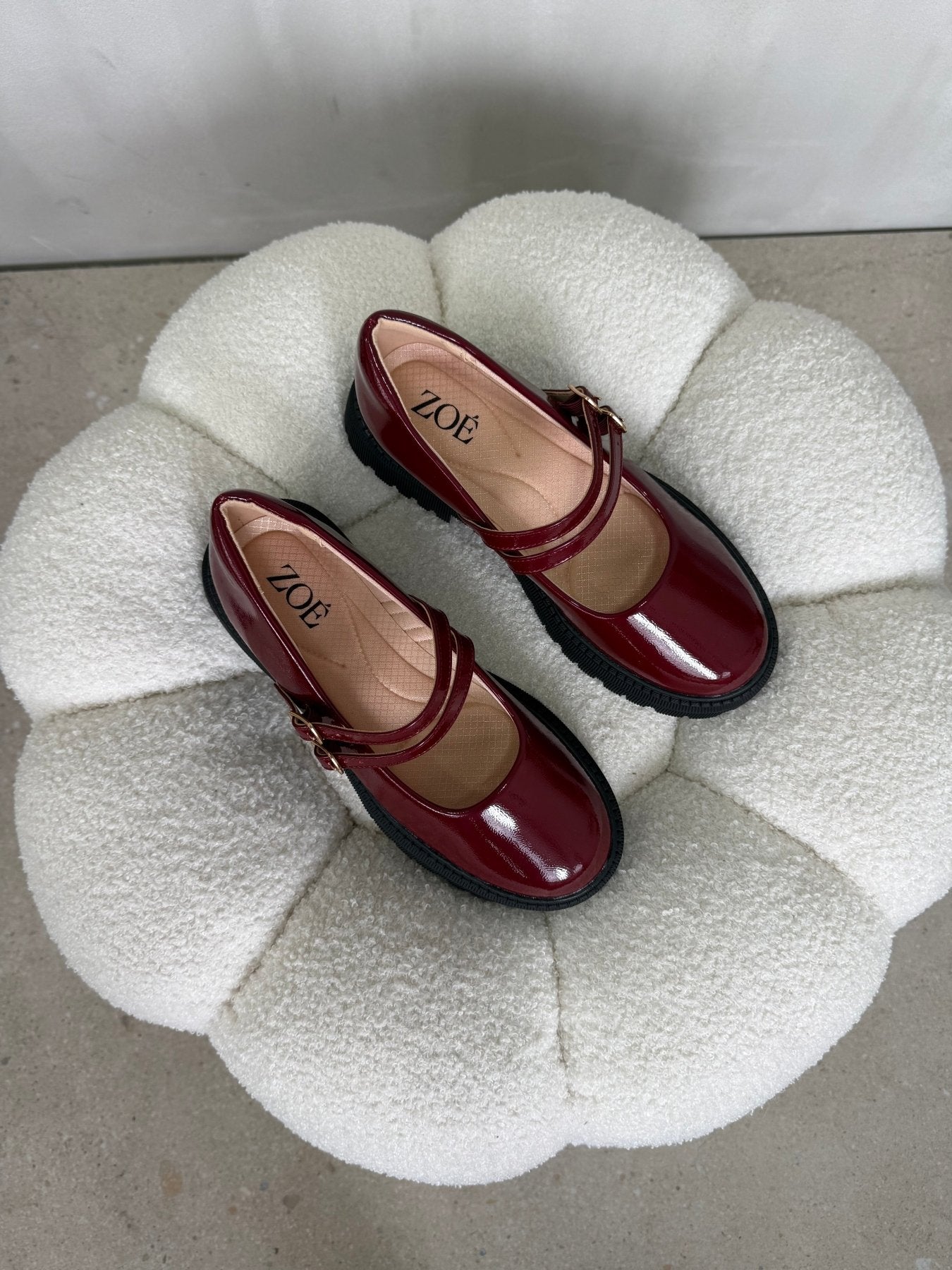Mocasines Burdeos Charol Plataforma 15026 Doble Correa Mary Jane Ejecutivo Zoé Brand Costa Rica