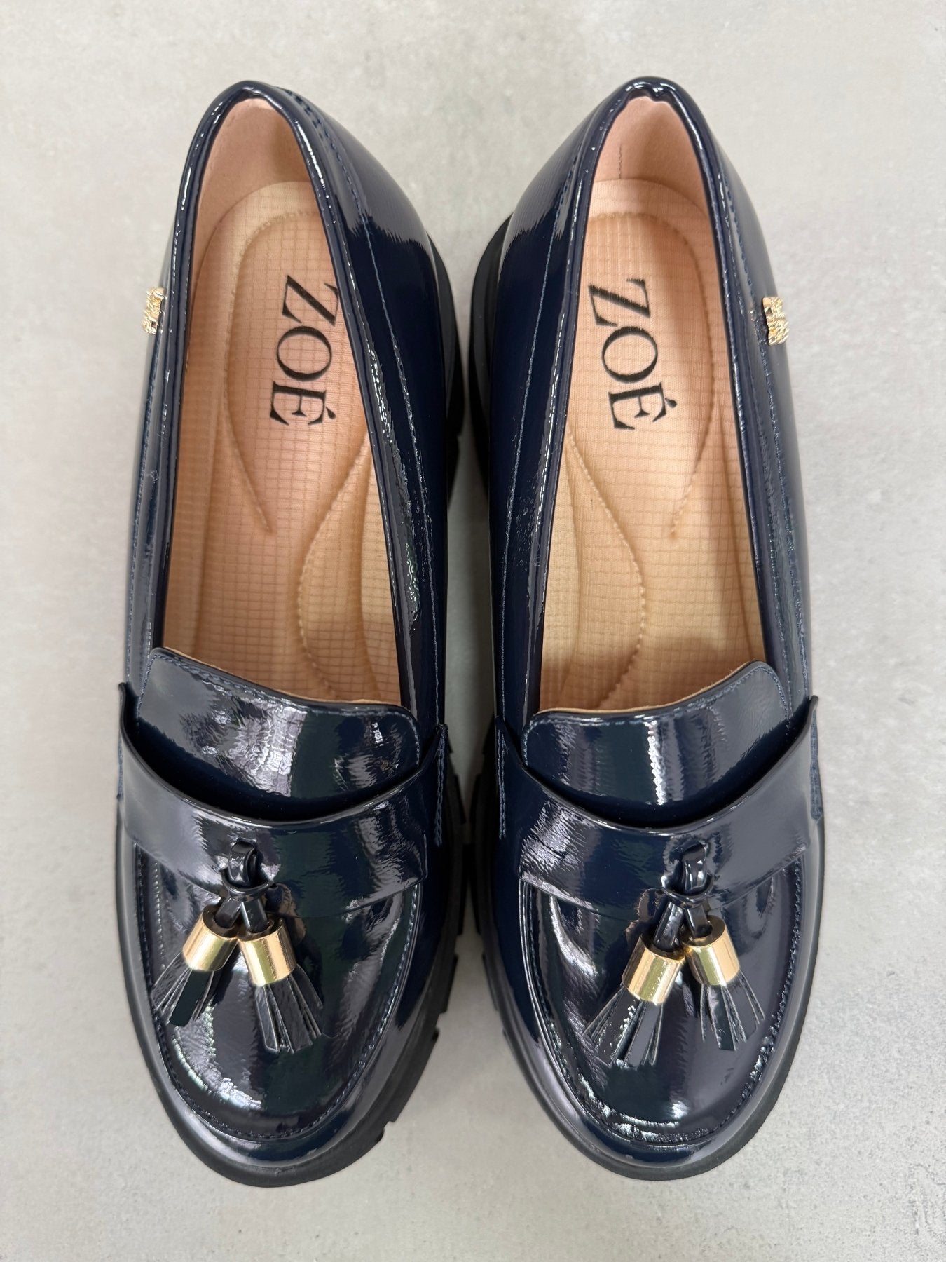 Mocasines Navy 14547 Chunky Borlas Ejecutivo de mujer Zoé Brand Costa Rica