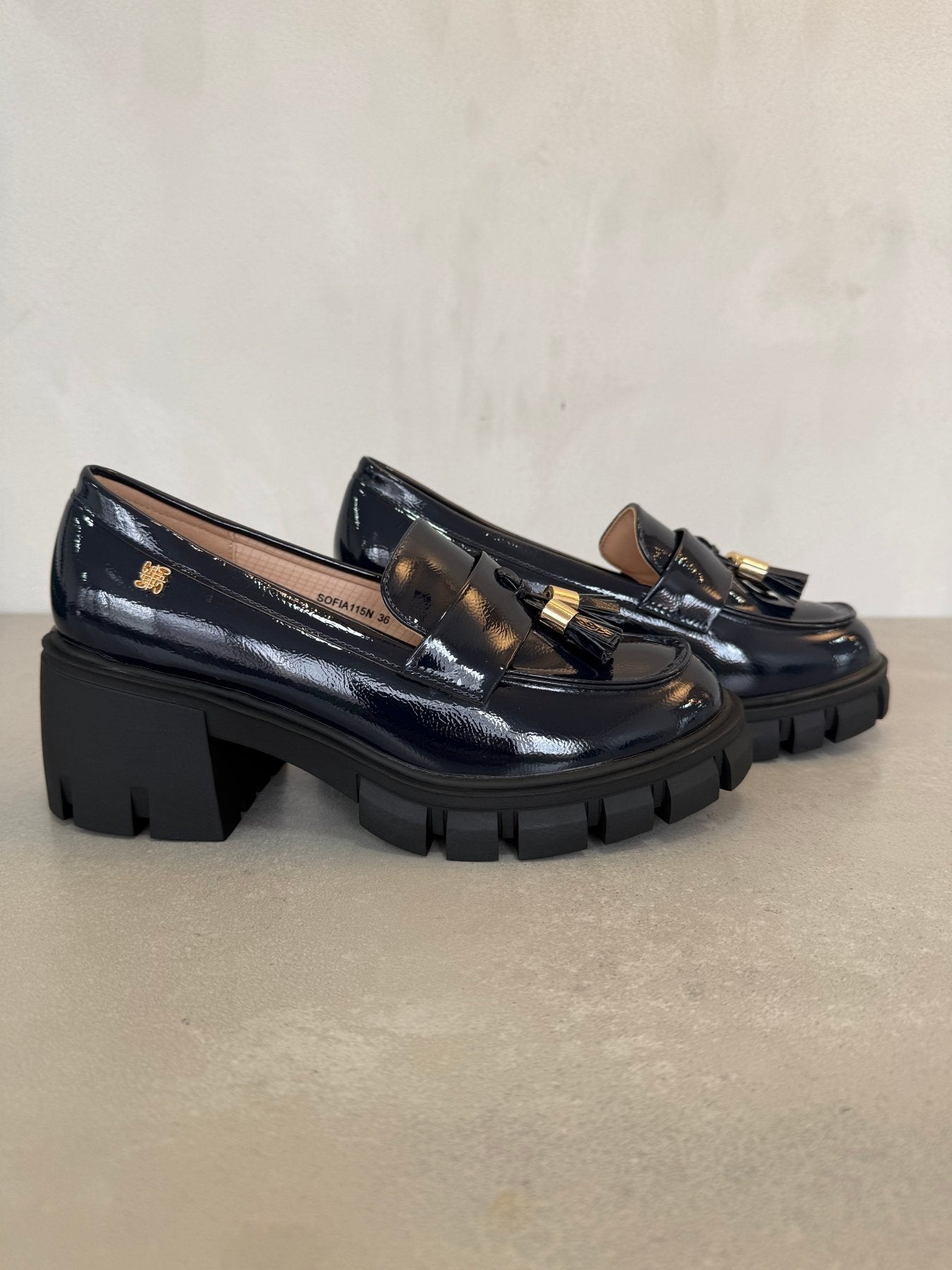Mocasines Navy 14547 Chunky Borlas Ejecutivo de mujer Zoé Brand Costa Rica
