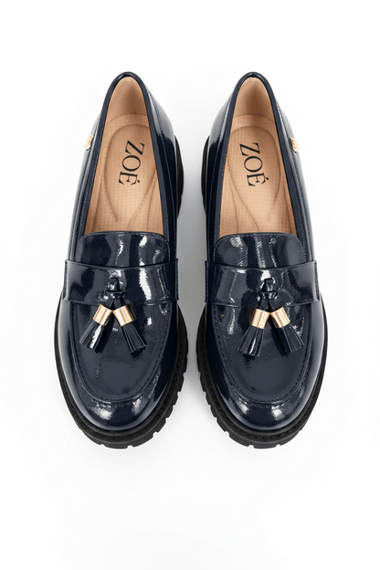 Mocasines Navy 14547 Chunky Borlas Ejecutivo de mujer Zoé Brand Costa Rica