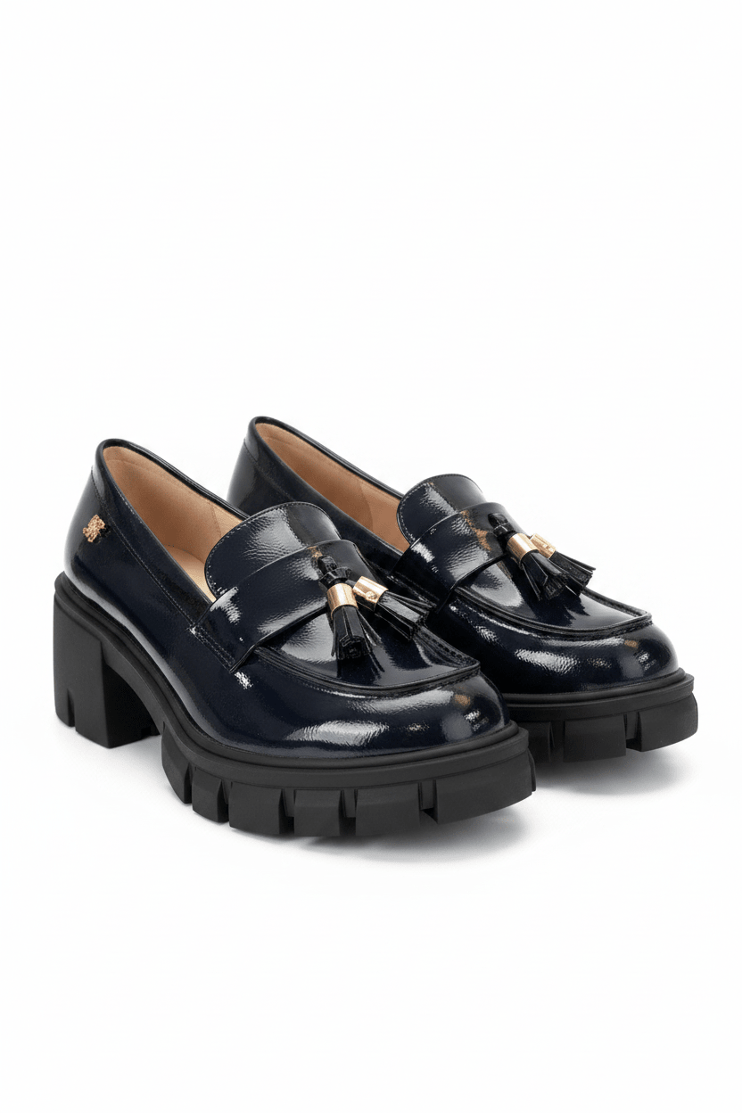 Mocasines Navy 14547 Chunky Borlas Ejecutivo de mujer Zoé Brand Costa Rica