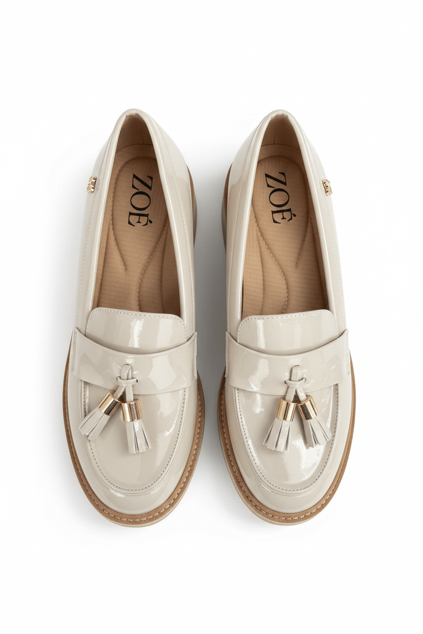 Mocasines Blanco Hueso Charol 14546 Chunky Slip On Casual de mujer Zoé Brand Costa Rica