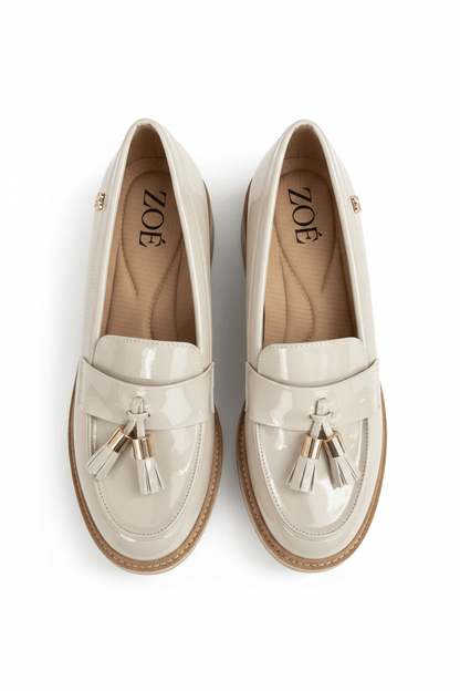 Mocasines Blanco Hueso Charol 14546 Chunky Slip On Casual de mujer Zoé Brand Costa Rica