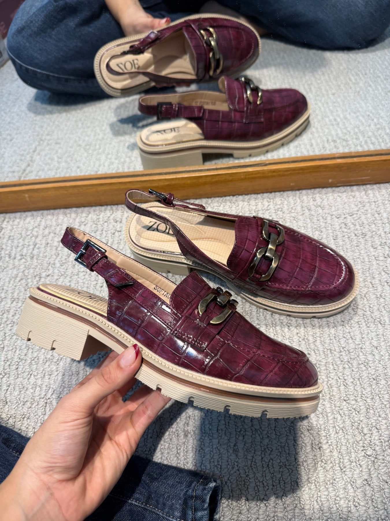 Mocasines Burdeos 14550 Slingback Chunky Casual de mujer Zoé Brand Costa Rica - ZOÉ BRAND 2025 clásico ejecutivo