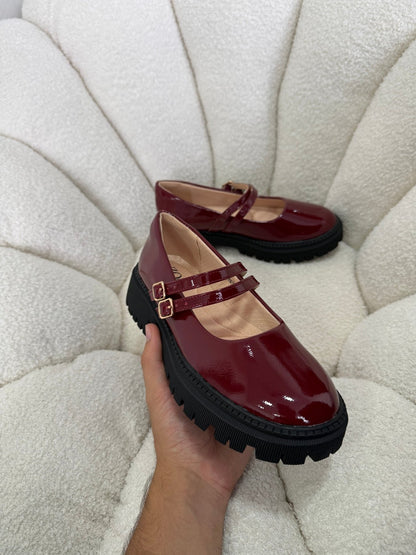 Mocasines Burdeos Charol Plataforma 15026 Doble Correa Mary Jane Ejecutivo Zoé Brand Costa Rica - ZOÉ BRAND 2026 burgundy charol