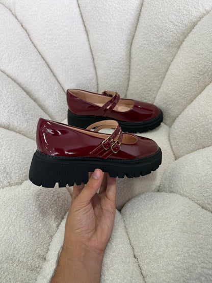 Mocasines Burdeos Charol Plataforma 15026 Doble Correa Mary Jane Ejecutivo Zoé Brand Costa Rica - ZOÉ BRAND 2026 burgundy charol