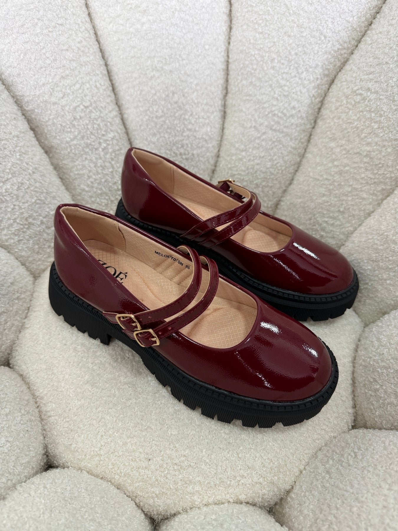 Mocasines Burdeos Charol Plataforma 15026 Doble Correa Mary Jane Ejecutivo Zoé Brand Costa Rica - ZOÉ BRAND 2026 burgundy charol
