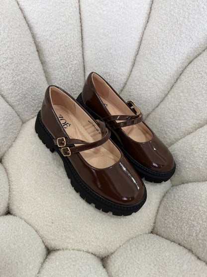 Mocasines Café Charol Plataforma 15027 Doble Correa Mary Jane Ejecutivo Zoé Brand Costa Rica - ZOÉ BRAND 2026 disponible-35 disponible-36