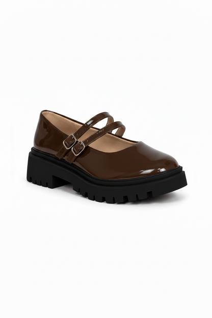 Mocasines Café Charol Plataforma 15027 Doble Correa Mary Jane Ejecutivo Zoé Brand Costa Rica - ZOÉ BRAND 2026 disponible-35 disponible-36