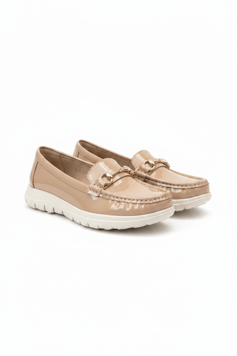 Mocasines Beige Charol 14566 Slip On Casual de mujer Zoé Brand Costa Rica