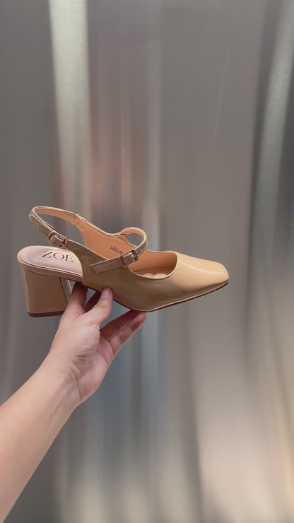 Tacones Nude Charol 14999 Hebilla Mary Jane Slingback Ejecutivo Zoé Brand Costa Rica