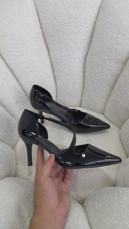 Tacones Negro Charol 15011 Stiletos Slingback Ejecutivo Zoé Brand Costa Rica