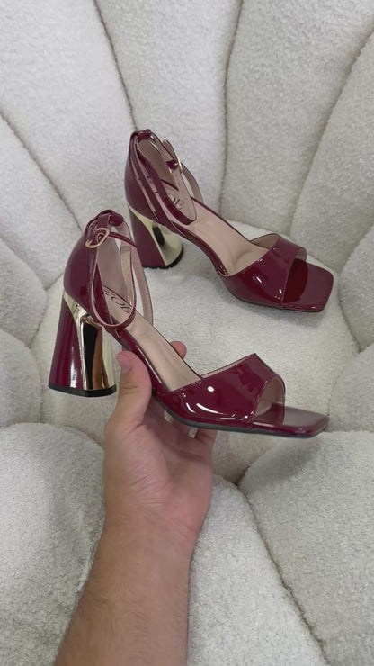 Tacones Burdeos Charol 14993 con Hebilla Ejecutivo de mujer Zoé Brand Costa Rica
