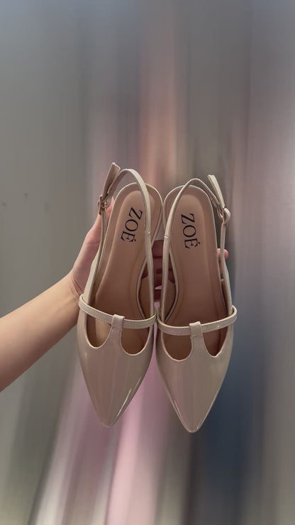 Tacones Blanco Charol 15006 Hebilla Mary Jane Slingback Ejecutivo Zoé Brand Costa Rica