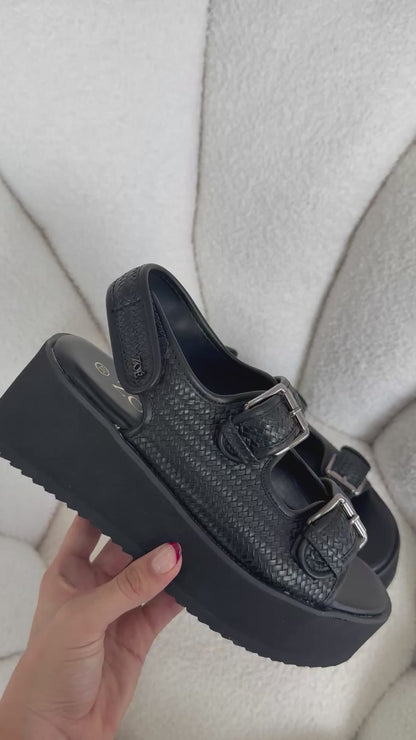 Sandalias Negro Plataforma 14934 Doble Correa Hebillas Casual de mujer Zoé Brand Costa Rica