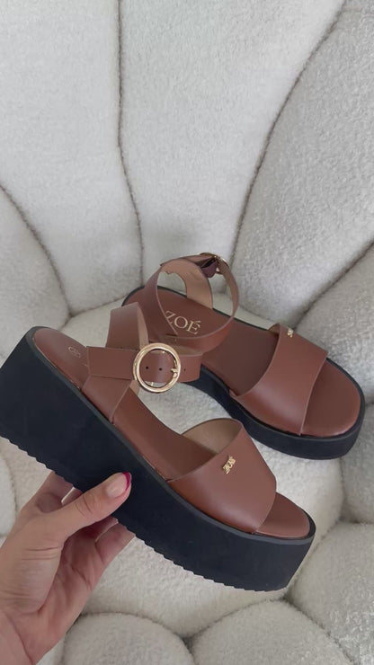Sandalias Camel Plataforma 14931 Hebilla Casual de mujer Zoé Brand Costa Rica