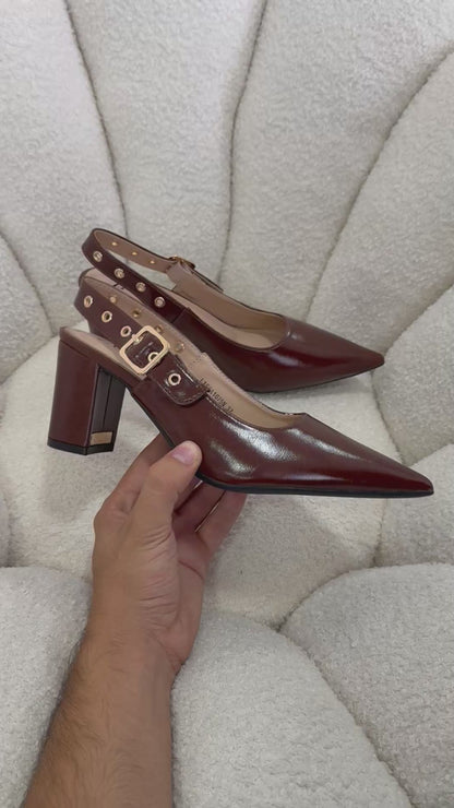 Tacones Café 15003 Hebilla Slingback Ejecutivo Zoé Brand Costa Rica