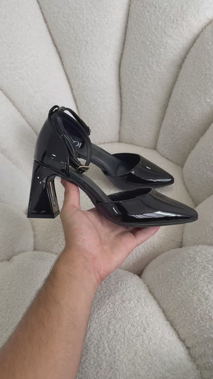 Tacones Negro Charol 15017 Hebilla Ejecutivo Zoé Brand Costa Rica