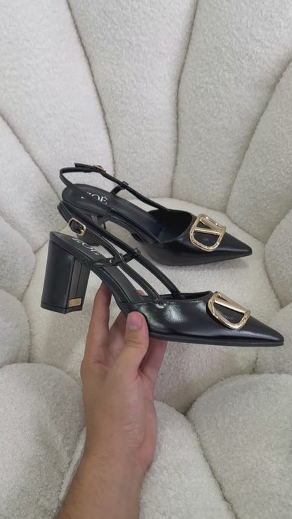 Tacones Negro 14997 Hebilla Slingback Ejecutivo de mujer Zoé Brand Costa Rica