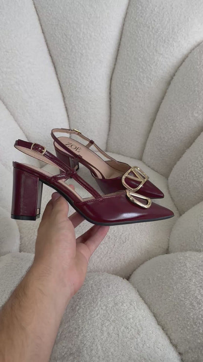 Tacones Burdeos 14998 Hebilla Slingback Ejecutivo de mujer Zoé Brand Costa Rica
