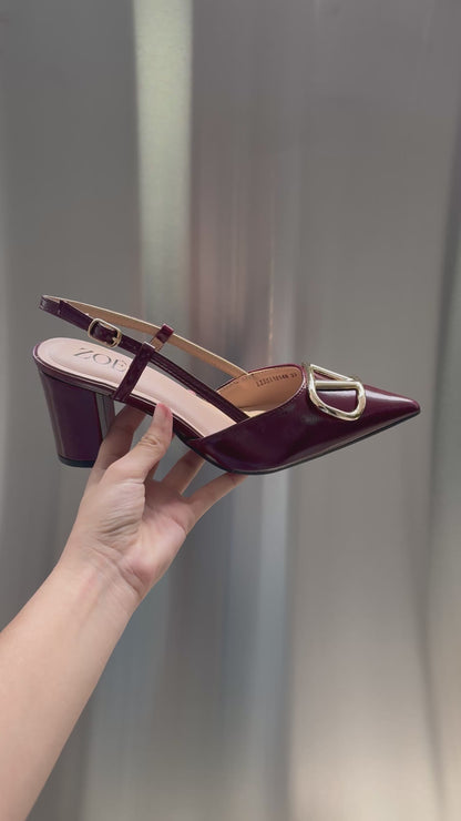 Tacones Burdeos 15021 Hebilla Slingback Ejecutivo Zoé Brand Costa Rica