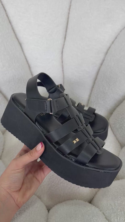 Sandalias Negro Plataforma 14936 Velcro Casual de mujer Zoé Brand Costa Rica