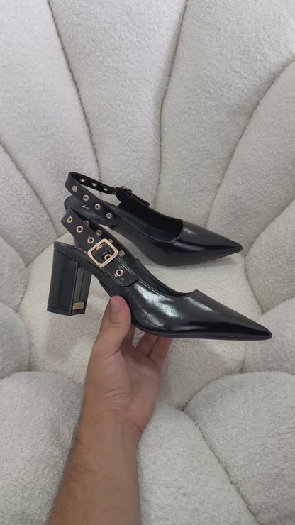 Tacones Negro 15002 Hebilla Slingback Ejecutivo Zoé Brand Costa Rica