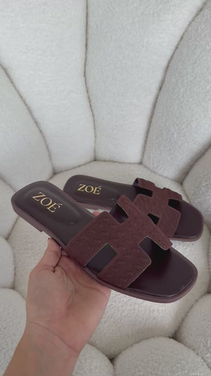 Sandalias Café Gamuza 14944 Flats Casual de mujer Zoé Brand Costa Rica