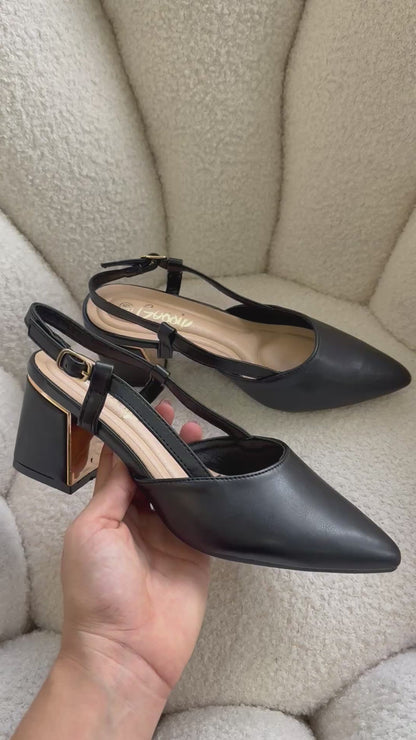 Tacones Negro 14342 Correa con Hebilla Slingback Casual de mujer Zoé Brand Costa Rica