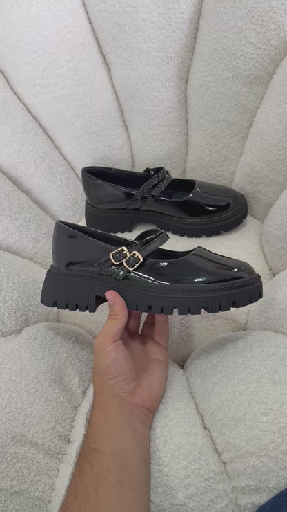 Mocasines Negro Charol Plataforma 15025 Doble Correa Mary Jane Ejecutivo Zoé Brand Costa Rica