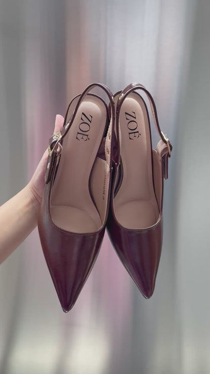 Tacones Café 15003 Hebilla Slingback Ejecutivo Zoé Brand Costa Rica