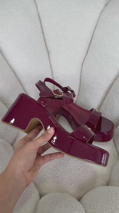 Sandalias Burdeos Charol Plataforma 14909 Ejecutivo de mujer Zoé Brand Costa Rica