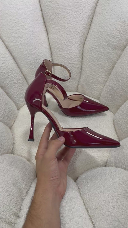 Tacones Burdeos Charol 15014 Hebilla Stiletos Ejecutivo Zoé Brand Costa Rica