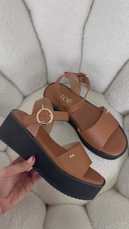 Sandalias Tan Plataforma 14932 Hebilla Casual de mujer Zoé Brand Costa Rica