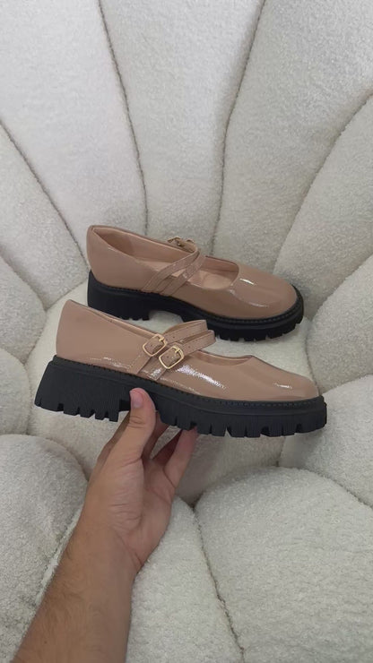 Mocasines Nude Charol Plataforma 15024 Doble Correa Mary Jane Ejecutivo Zoé Brand Costa Rica