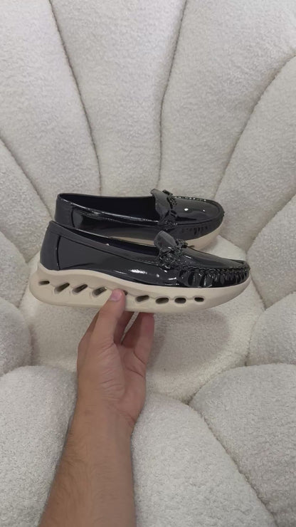 Mocasines Negro Charol Plataforma 14983 Slip On Casual Zoé Brand Costa Rica