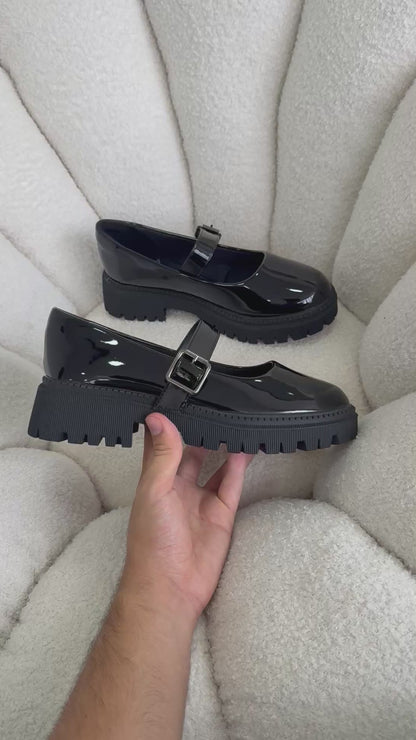 Mocasines Negro Charol Plataforma15023 Hebilla Mary Jane Ejecutivo Zoé Brand Costa Rica