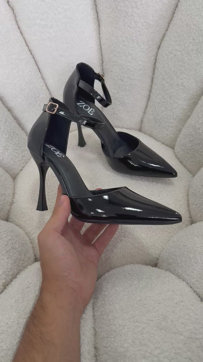 Tacones Negro Charol 15013 Stiletos Ejecutivo Zoé Brand Costa Rica
