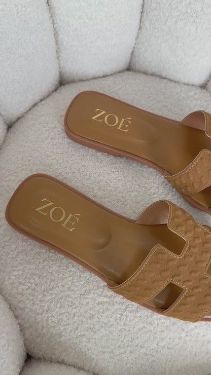 Sandalias Tan Gamuza 14946 Flats Casual de mujer Zoé Brand Costa Rica