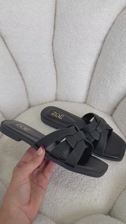 Sandalias Negro 14947 Flats Casual de mujer Zoé Brand Costa Rica