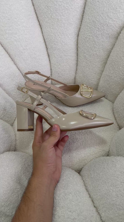 Tacones Beige 14996 Hebilla Slingback Ejecutivo de mujer Zoé Brand Costa Rica