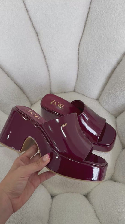 Sandalias Burdeos Charol Plataforma 14918 Ejecutivo de mujer Zoé Brand Costa Rica