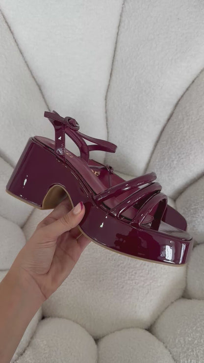 Sandalias Burdeos Charol Plataforma 14912 Ejecutivo de mujer Zoé Brand Costa Rica